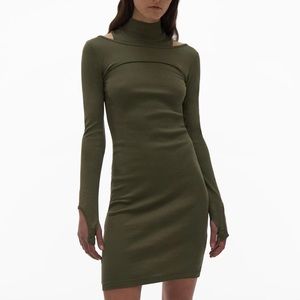 NWT Helmut Lang Ribbed Cutout Dress